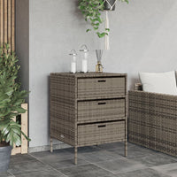 Armadietto Portaoggetti Giardino Grigio 55x59x80cm Polyrattan 365553