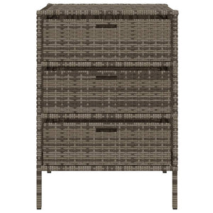 Armadietto Portaoggetti Giardino Grigio 55x59x80cm Polyrattan 365553