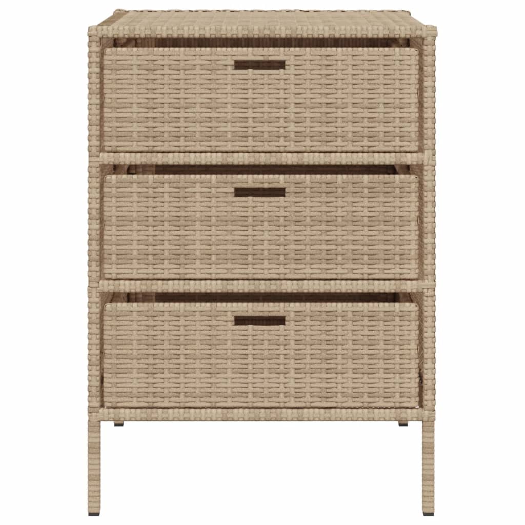 Armadietto Portaoggetti da Giardino Beige 55x59x80cm Polyrattan 365554