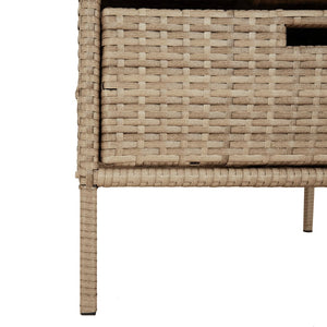 Armadietto Portaoggetti da Giardino Beige 55x59x80cm Polyrattan 365554