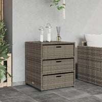 Armadietto Portaoggetti Giardino Grigio 55x59x69cm Polyrattan 365557