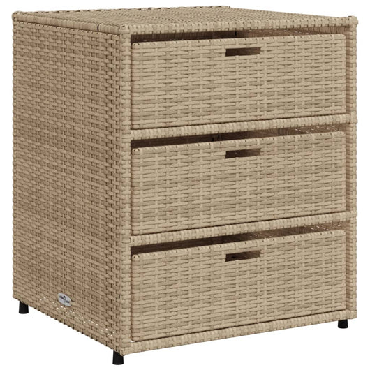 Armadietto Portaoggetti da Giardino Beige 55x59x69cm Polyrattan 365558