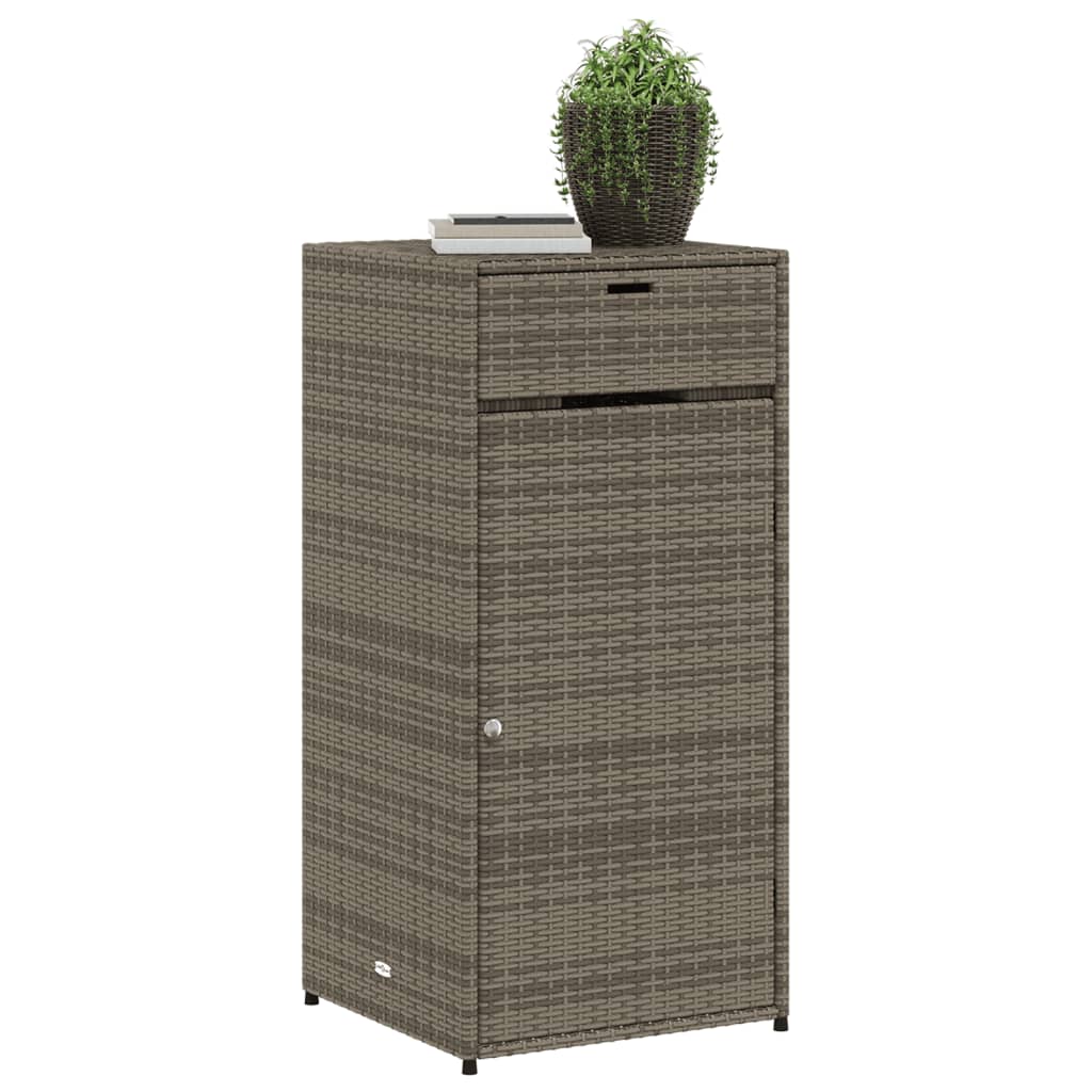 Armadietto Portaoggetti Giardino Grigio 55x55x111cm Polyrattan 365561