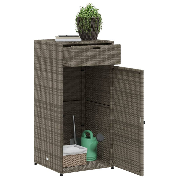 Armadietto Portaoggetti Giardino Grigio 55x55x111cm Polyrattan 365561