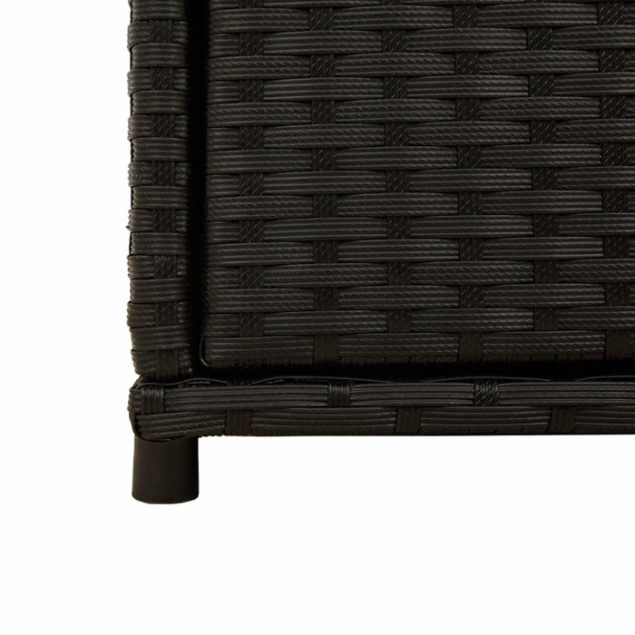 Armadietto Portaoggetti Giardino Nero 105x55x113cm Polyrattan 365563