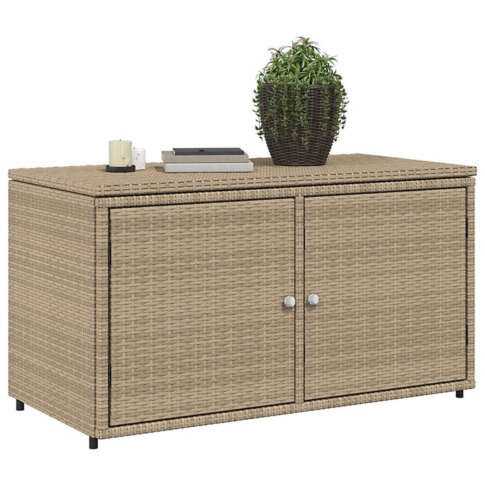 Armadietto Portaoggetti Giardino Beige 110x55x60,5cm Polyrattan 365570