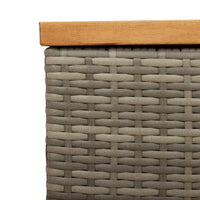 Contenitore Giardino Grigio 110x50x54cm Polyrattan Legno Acacia 365956