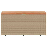 Contenitore da Giardino Beige 110x50x54 cm Polyrattan e Acacia 365957