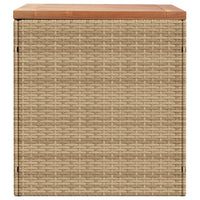 Contenitore da Giardino Beige 110x50x54 cm Polyrattan e Acacia 365957