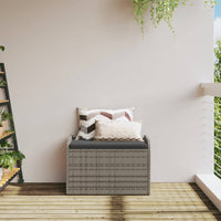 Cassapanca con Cuscino Grigia 80x51x52 cm in Polyrattan 365731