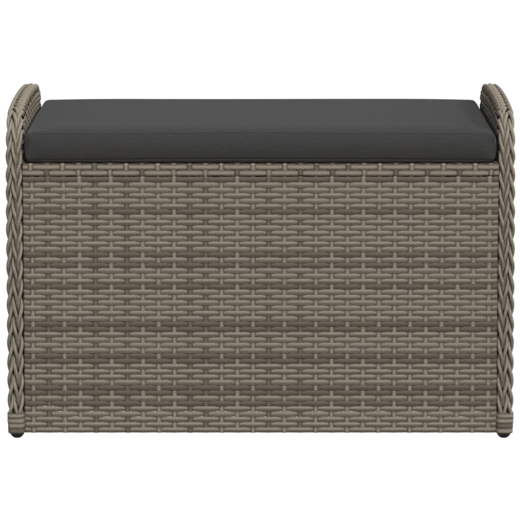 Cassapanca con Cuscino Grigia 80x51x52 cm in Polyrattan 365731