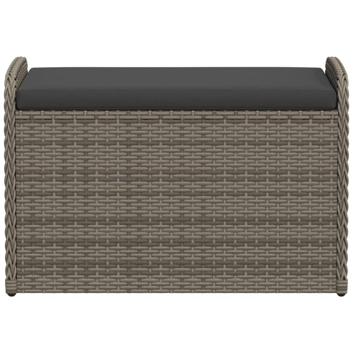 Cassapanca con Cuscino Grigia 80x51x52 cm in Polyrattan 365731