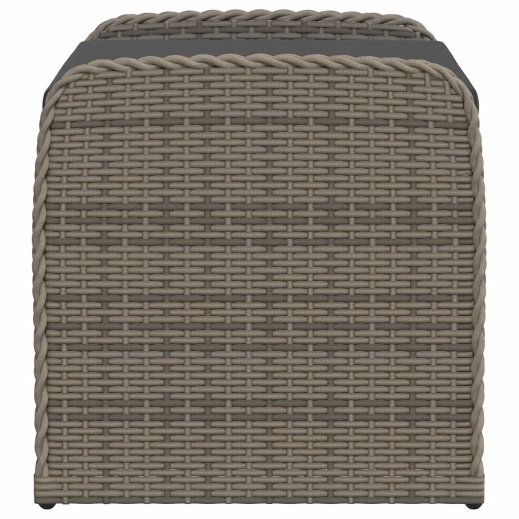 Cassapanca con Cuscino Grigia 80x51x52 cm in Polyrattan 365731