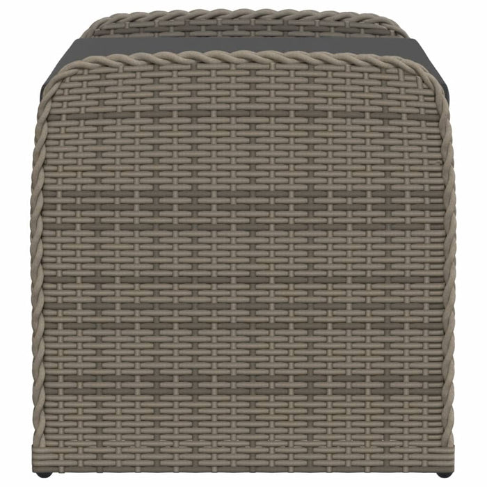 Cassapanca con Cuscino Grigia 80x51x52 cm in Polyrattan 365731