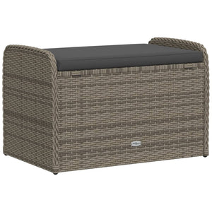 Cassapanca con Cuscino Grigia 80x51x52 cm in Polyrattan 365731