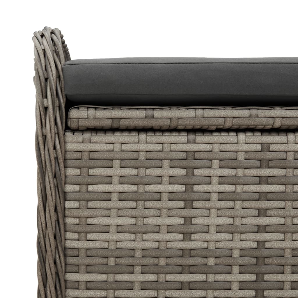 Cassapanca con Cuscino Grigia 80x51x52 cm in Polyrattan 365731