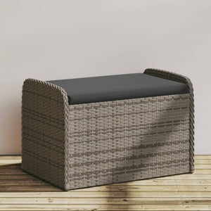 Cassapanca con Cuscino Grigia 80x51x52 cm in Polyrattan 365731