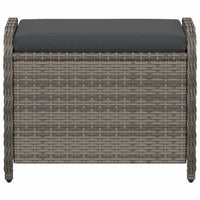 Sgabello Giardino con Cuscino Grigio 58x46x46 cm in Polyrattan 365734