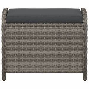 Sgabello Giardino con Cuscino Grigio 58x46x46 cm in Polyrattan 365734