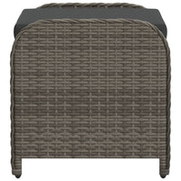 Sgabello Giardino con Cuscino Grigio 58x46x46 cm in Polyrattan 365734