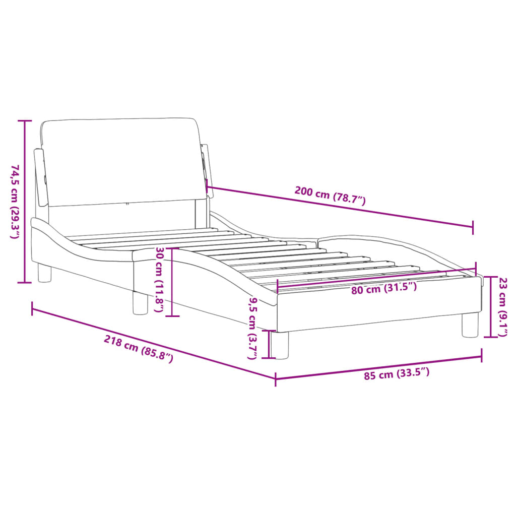 Giroletto con Testiera Rosa 80x200 cm in Velluto 373077