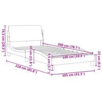 Giroletto con Testiera Bianco 100x200 cm in Similpelle 373139