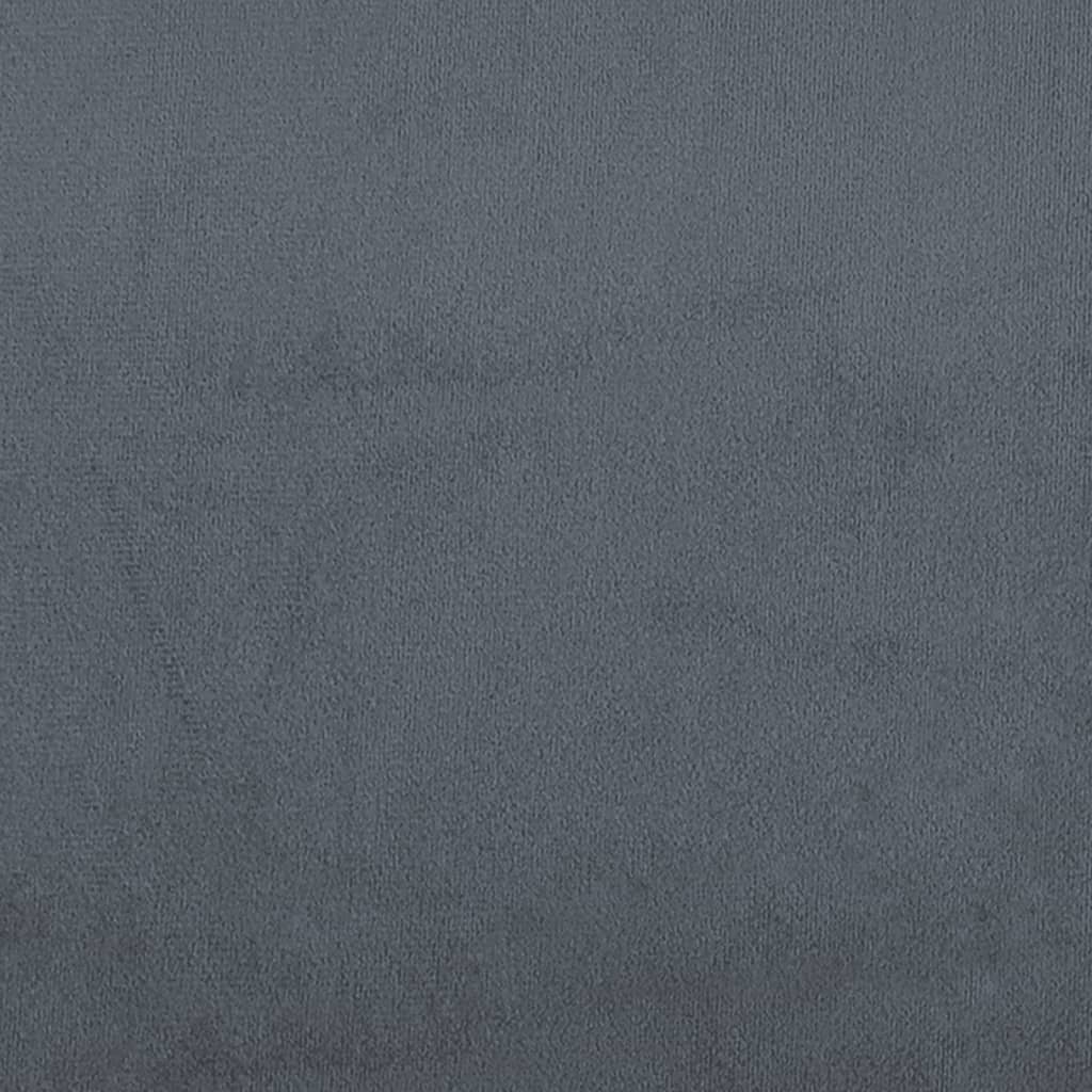 Giroletto con Testiera Grigio Scuro 120x200 cm in Velluto 373153