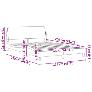 Giroletto con Testiera Marrone 120x200 cm in Similpelle 373160