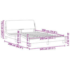 Giroletto con Testiera Marrone 140x190 cm in Similpelle 373180