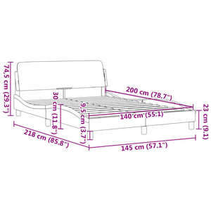 Giroletto con Testiera Bianco 140x200 cm in Similpelle 373199