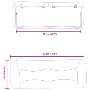 Cuscino Testiera Grigio Scuro 120 cm in Tessuto 374562