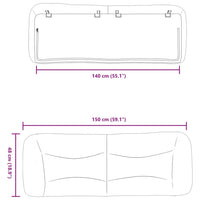 Cuscino Testiera Bianco 140 cm in Similpelle 374584