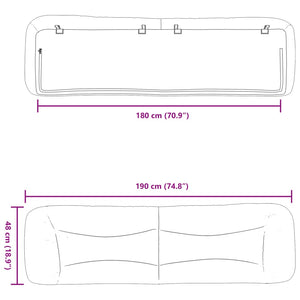 Cuscino Testiera Grigio Scuro 180 cm in Tessuto 374601