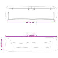 Cuscino Testiera Grigio Chiaro 200 cm in Tessuto 374616