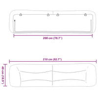 Cuscino Testiera Grigio Scuro 200 cm in Tessuto 374617