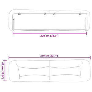 Cuscino Testiera Crema 200 cm in Tessuto 374621