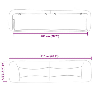 Cuscino Testiera Cappuccino 200 cm in Similpelle 374627