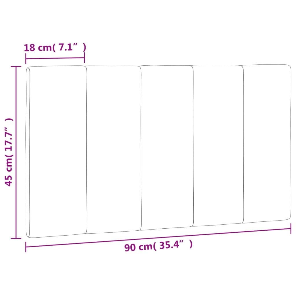 Cuscino Testiera Rosa 90 cm in Velluto 374654