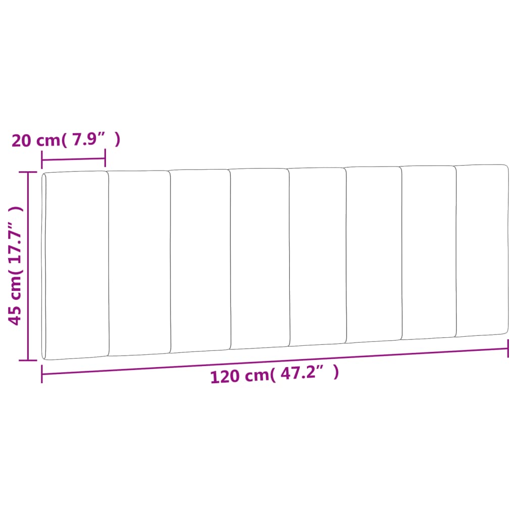 Cuscino Testiera Grigio Chiaro 120 cm in Velluto 374661