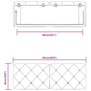 Cuscino Testiera Rosa 140 cm in Velluto 374732