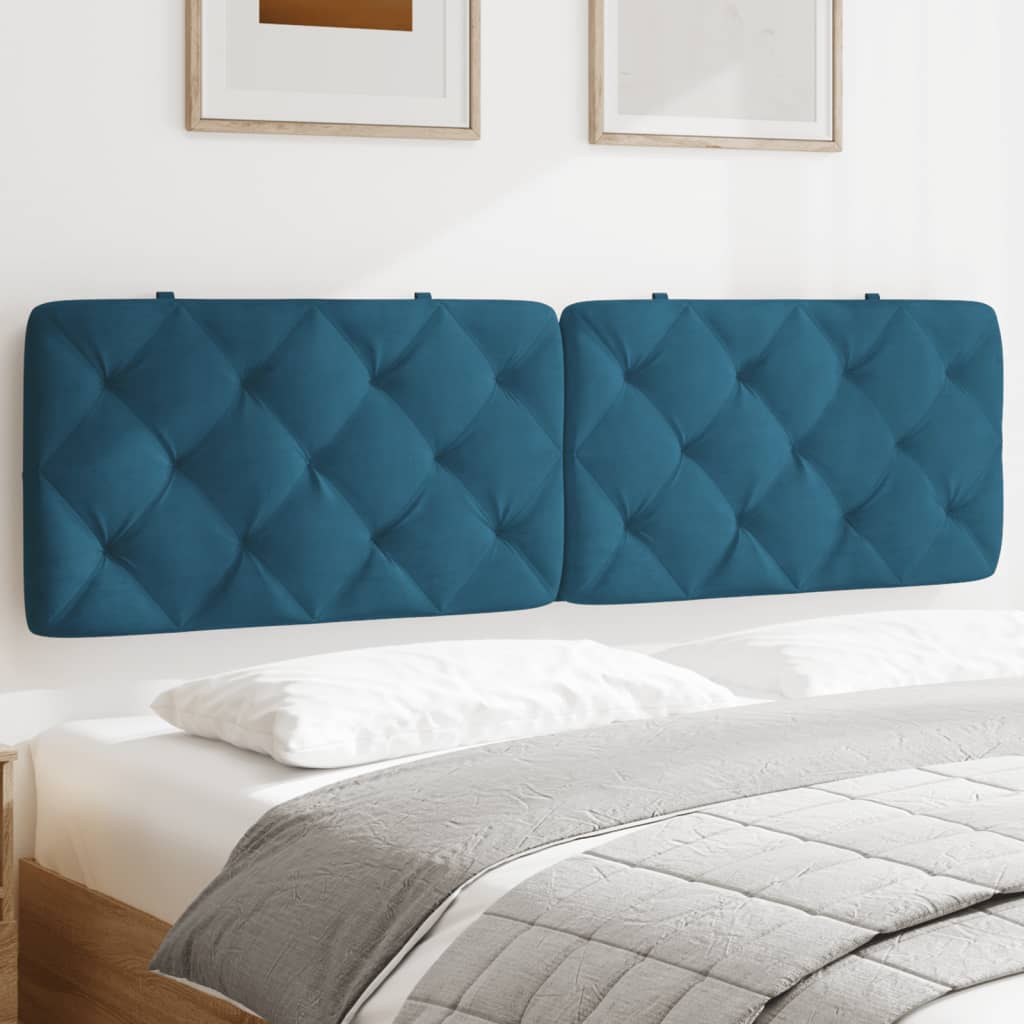 Cuscino Testiera Blu 180 cm in Velluto 374743