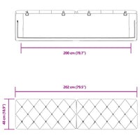 Cuscino Testiera Rosa 200 cm in Velluto 374752