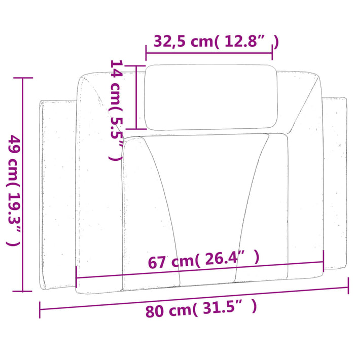 Cuscino Testiera Bianco 80 cm in Similpelle 374761