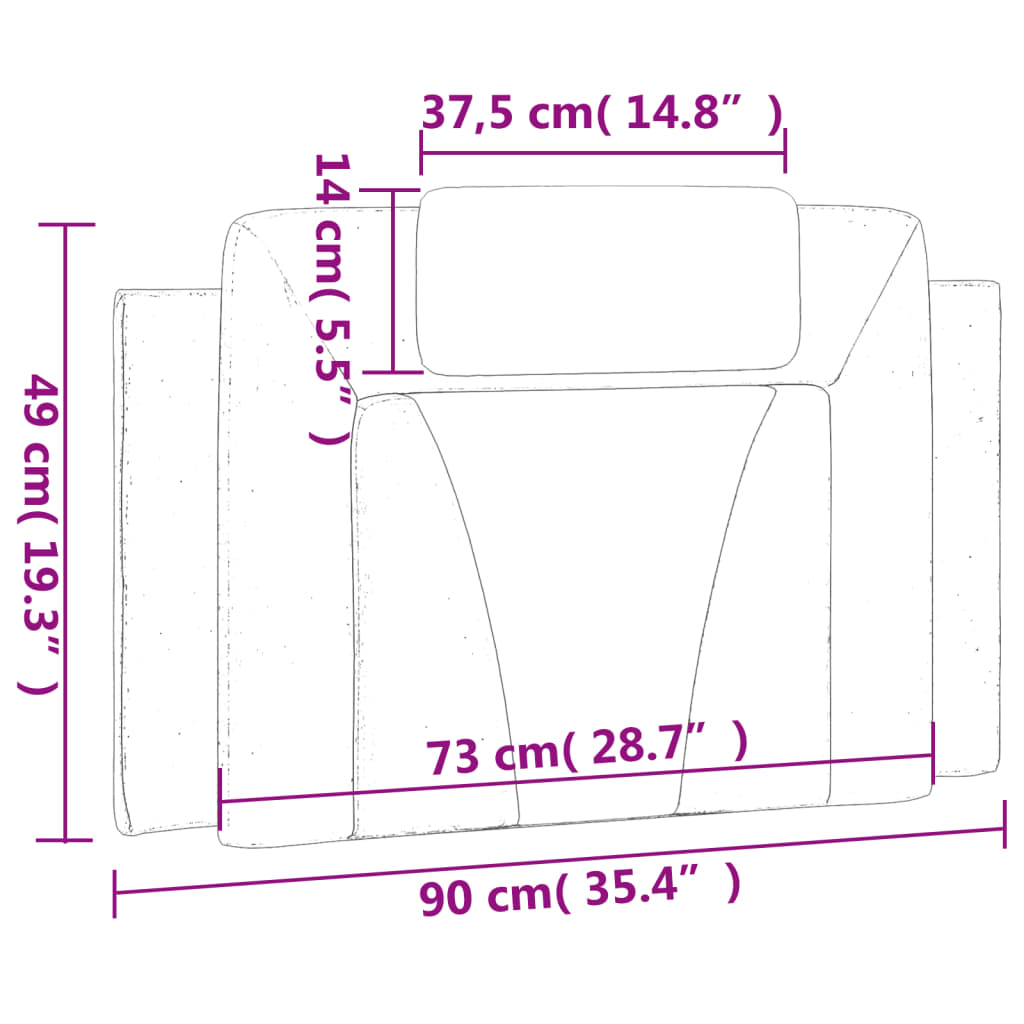 Cuscino Testiera Bianco 90 cm in Similpelle 374768