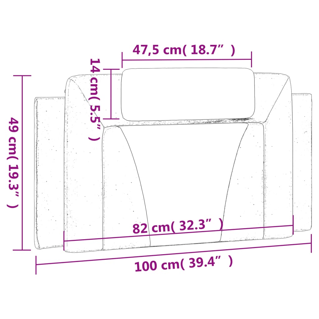 Cuscino Testiera Cappuccino 100 cm in Similpelle 374778