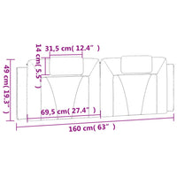 Cuscino Testiera Cappuccino 160 cm in Similpelle 374801