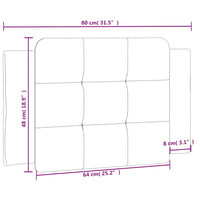 Cuscino Testiera Marrone 80 cm in Similpelle 374831