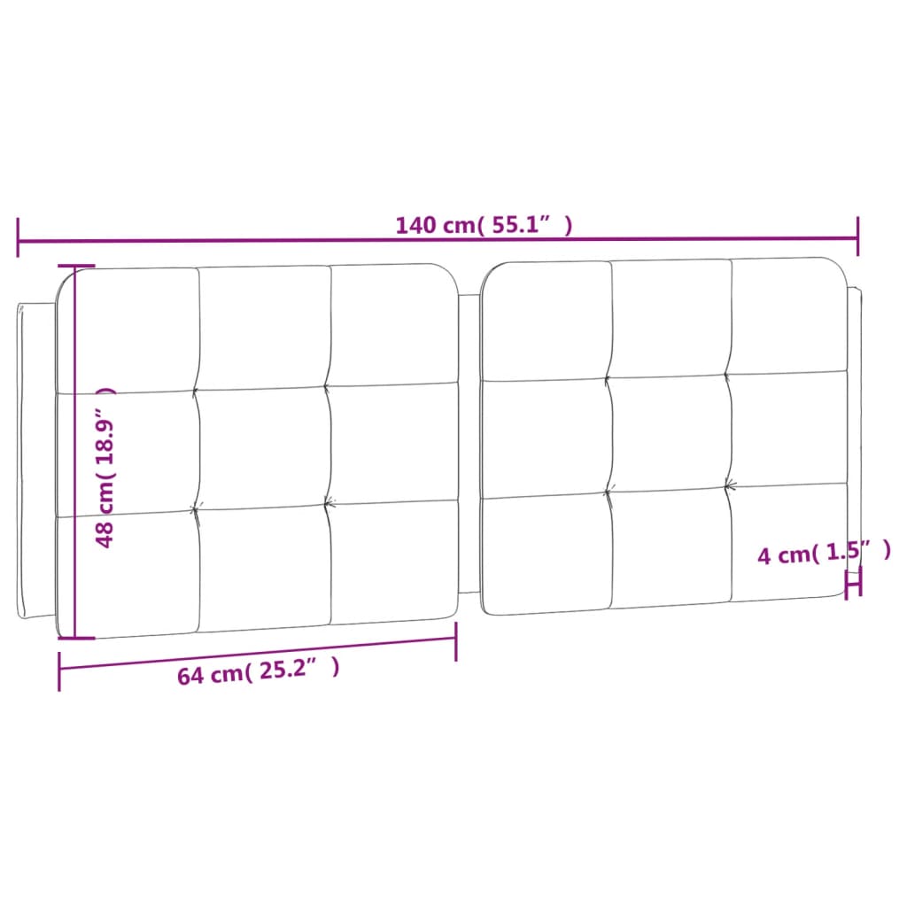 Cuscino Testiera Marrone 140 cm in Similpelle 374861