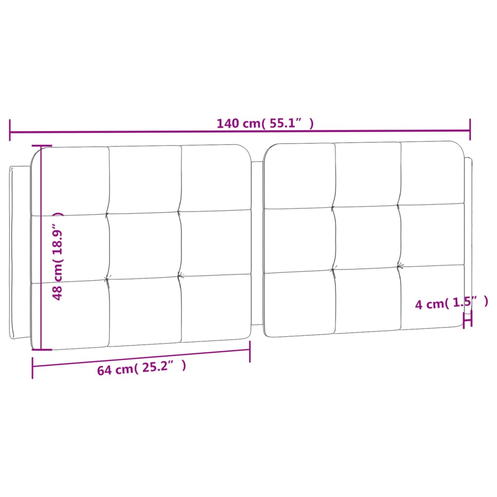 Cuscino Testiera Cappuccino 140 cm in Similpelle 374863