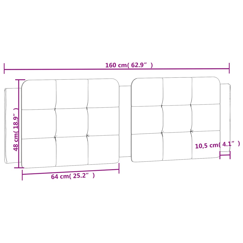 Cuscino Testiera Bianco 160 cm in Similpelle 374867